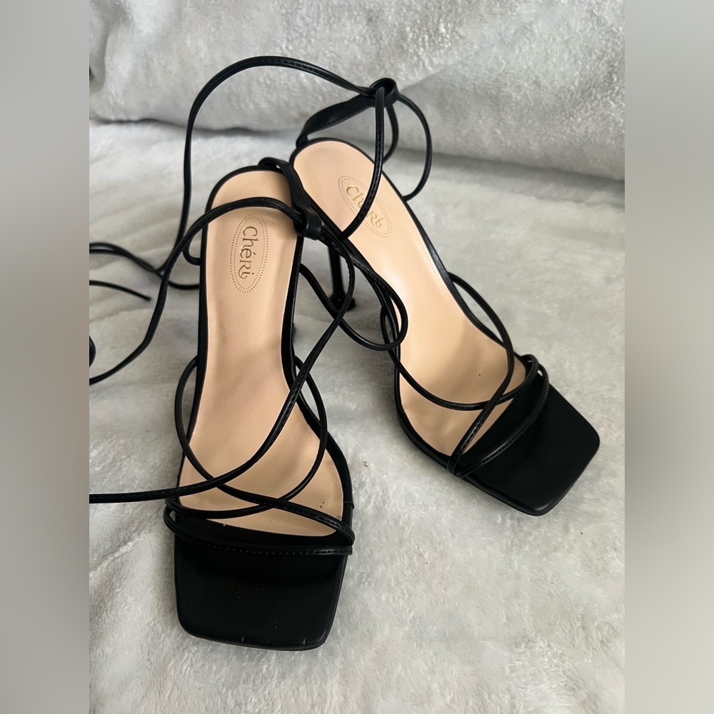 Black Lace up heels